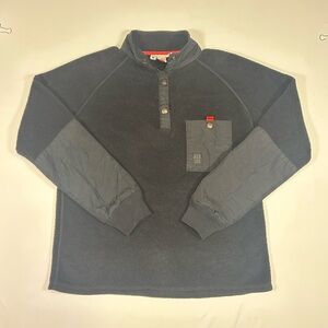 Topo Designs Mountain Womens Medium Black Pullover Polartec Fleece Jacket USA